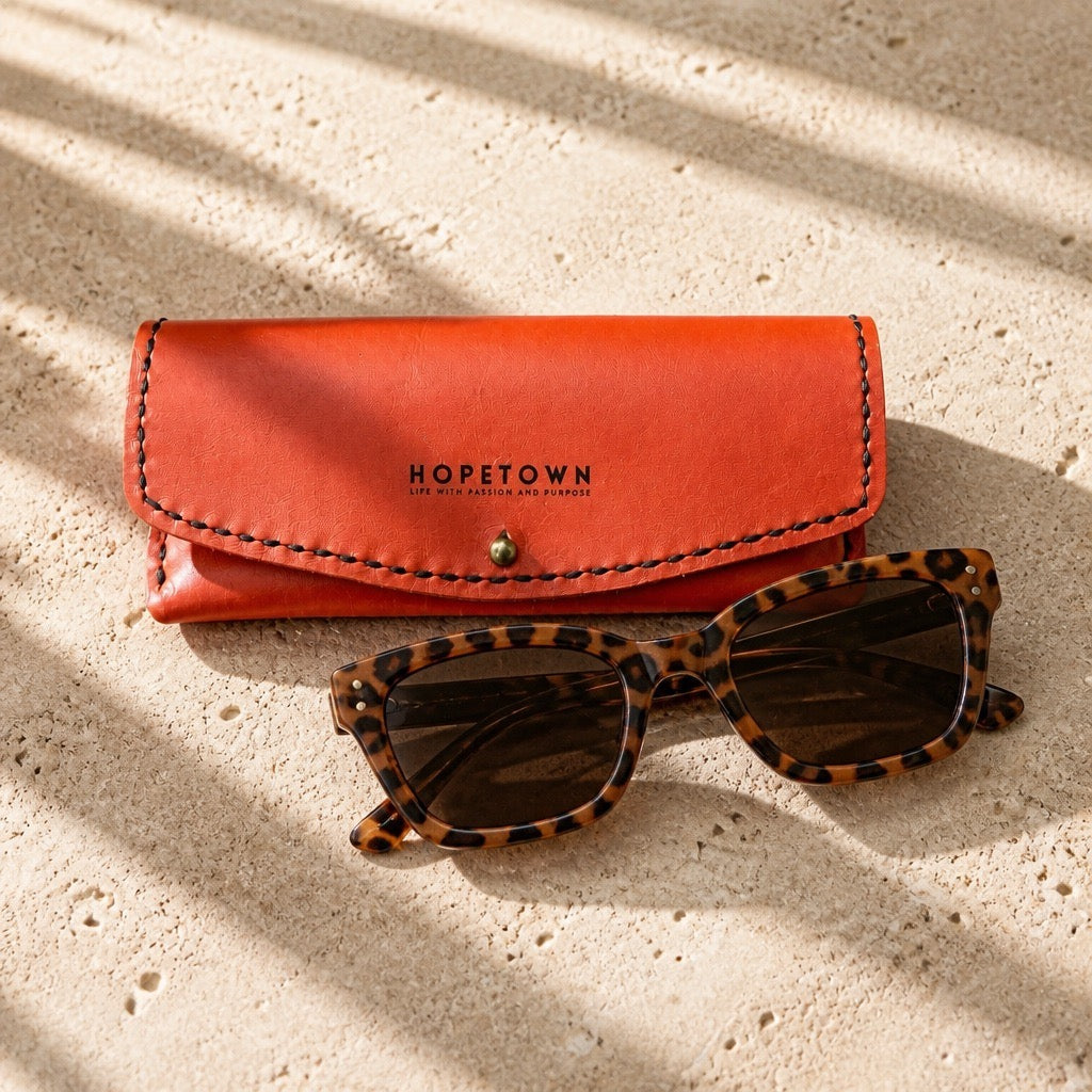 "Asia meets Africa" Sunglasses Pouch coral